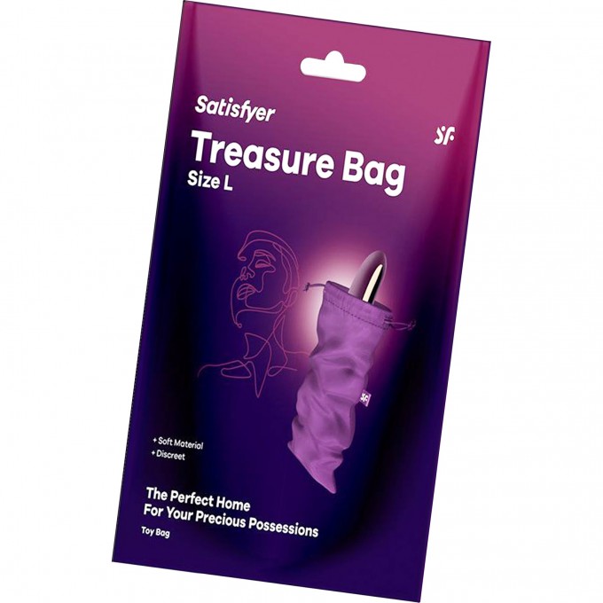 Мешочек SATISFYER TREASURE BAG для хранения игрушек L, фиолетовый 4059976