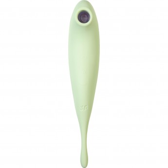 Вакуум-волновой бесконтактный стимулятор клитора SATISFYER Twirling Pro, силикон, зеленый